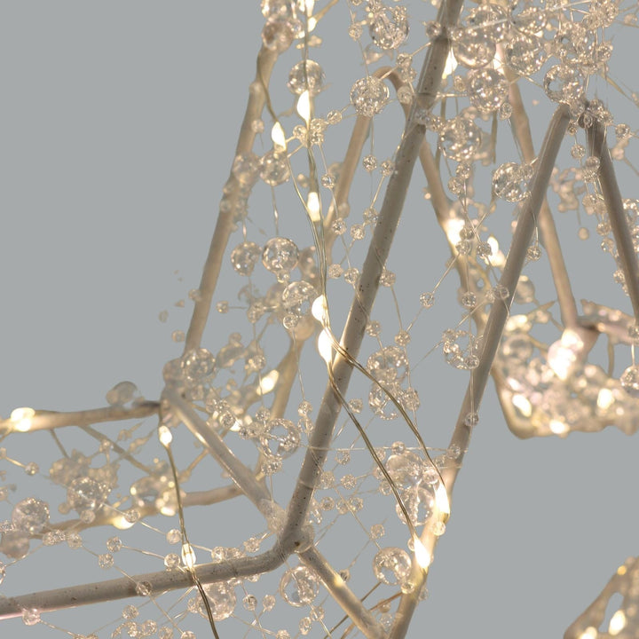 50cm 3D Christmas Star Light Beaded Decoration Copper Wire Warm White