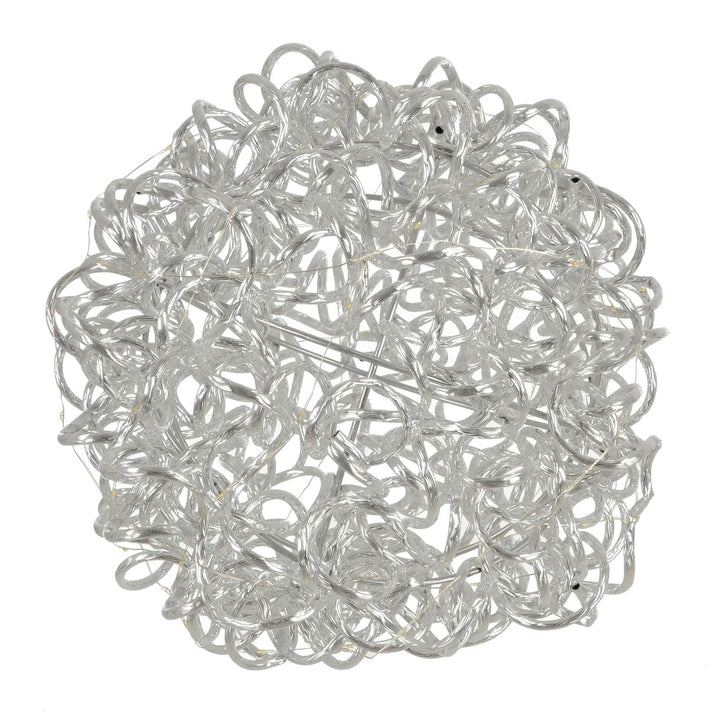 Christmas decoration with aluminium twisted ribbons and LED lights