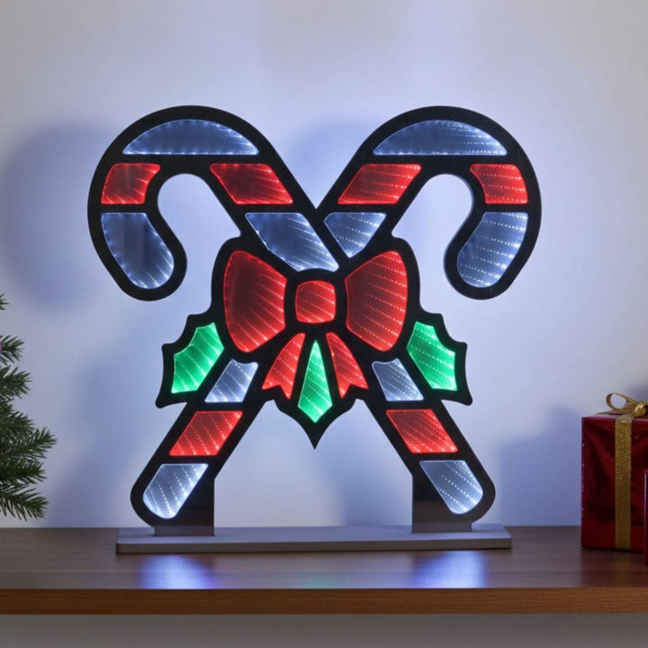 Christmas Infinity Mirror Decoration Double Sided LED Light 60cm