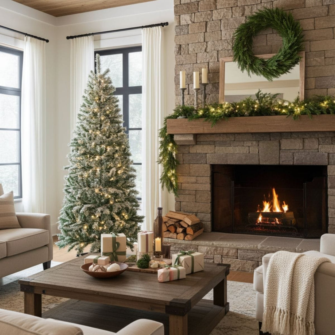 6ft Pop Up Pre-Lit Snow Frosted Christmas Tree 120 Warm White Lights