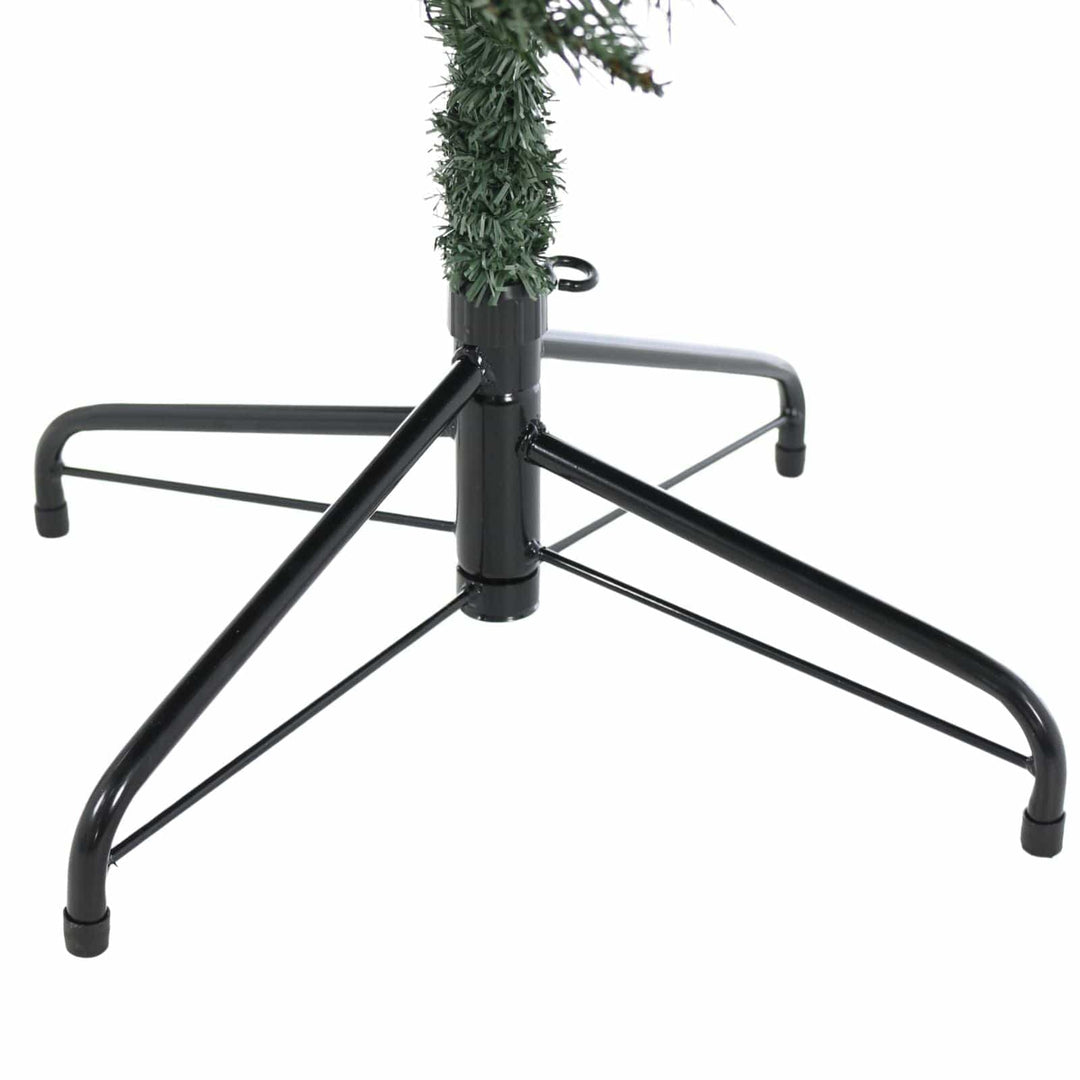 Black metal Christmas tree stand on a white background