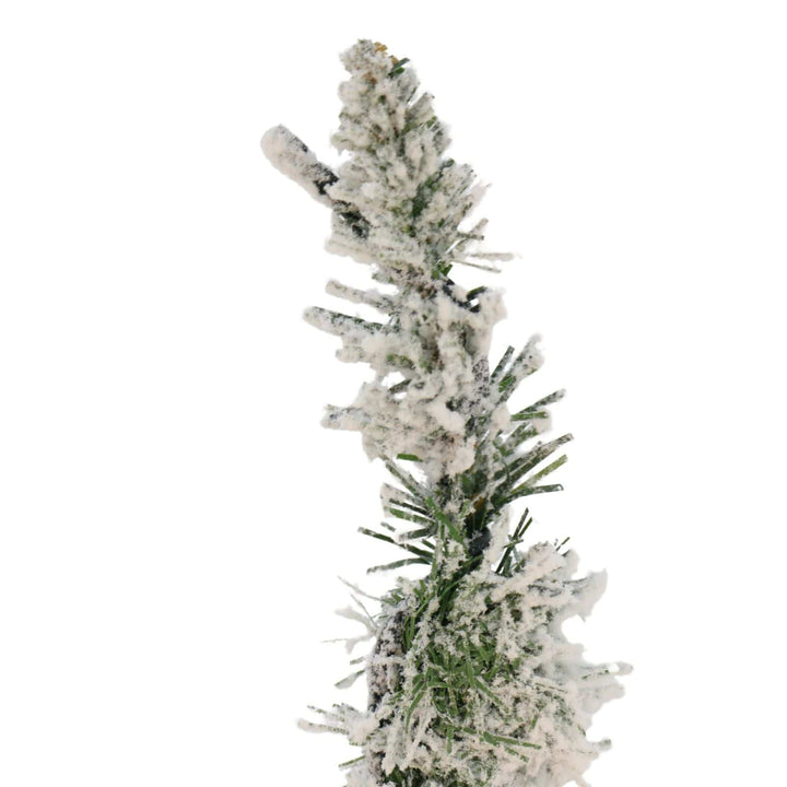Frosted artificial Christmas tree on a white background