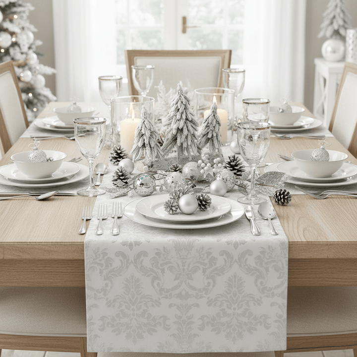 Snow Frosted Christmas Tree Trio Wooden Log Decoration 32cm