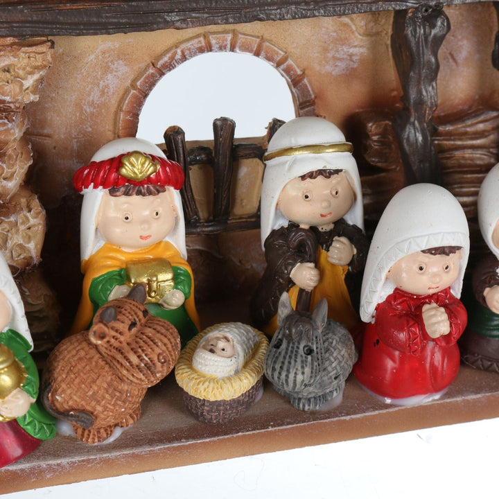 Christmas Story Nativity Set Stable 10 Figures Decoration Ornament