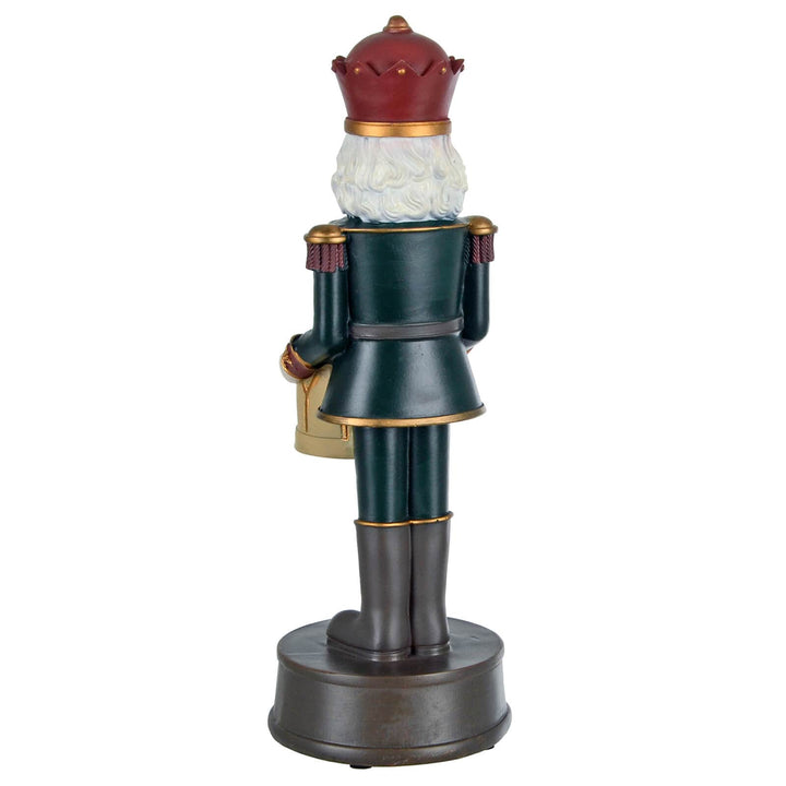 Back view of a Christmas nutcracker figurine decoration