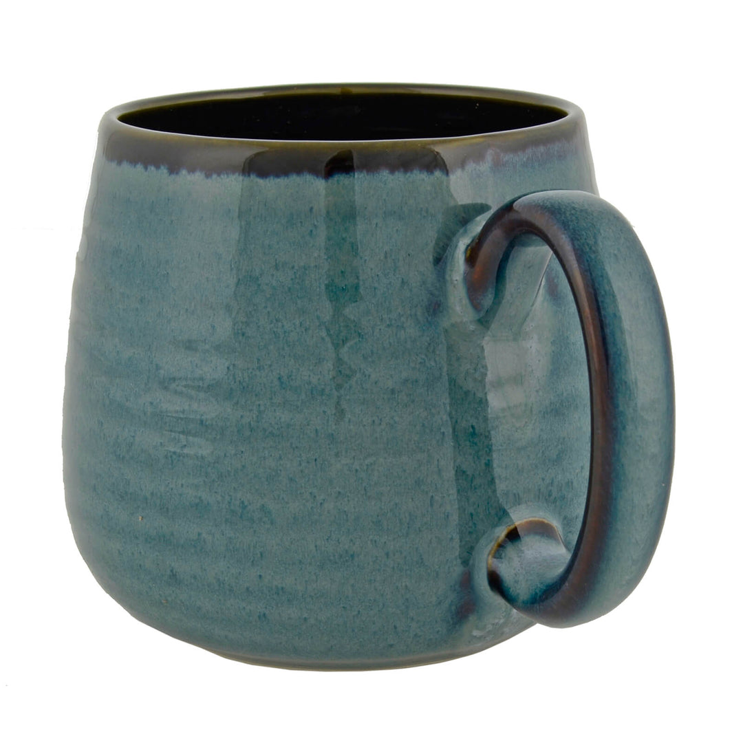 Seafoam green coffee mug with large handle