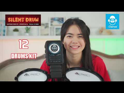 iDance Music Star Electronic Drum Kit – 12-Piece Set with 48 Sounds & Silent Mode