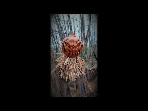 6ft Animated Evil Pumpkin Scarecrow Light Sound Halloween Decoration