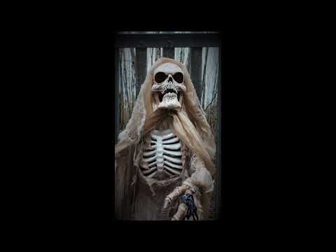 6ft Animated Hanging Skeleton in Chains Lights Sounds Decoration