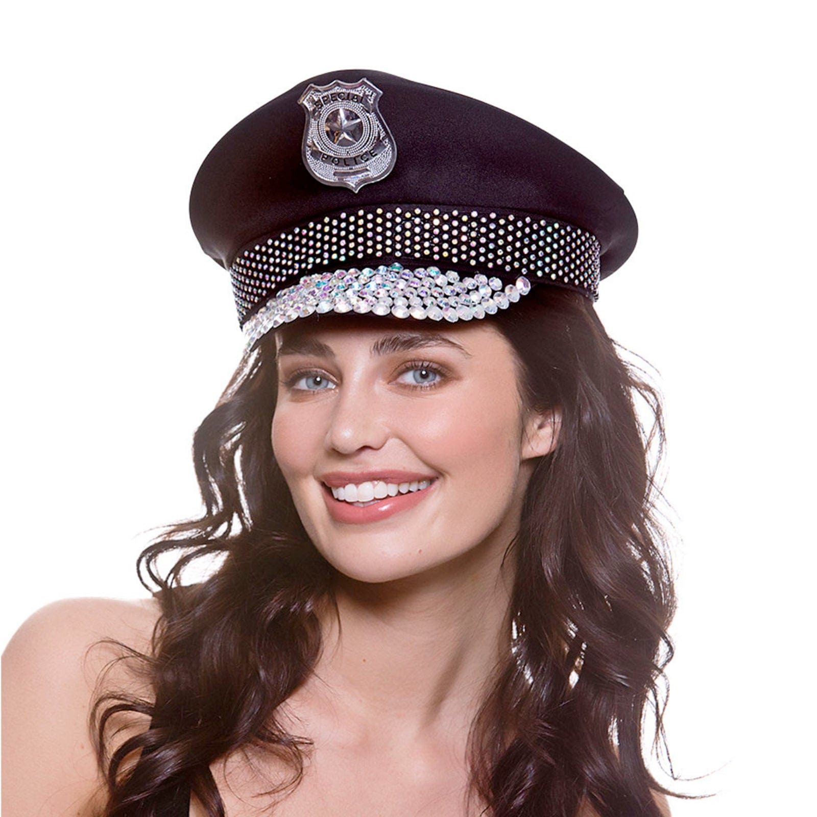 Police Cover Buy Deluxe Cop Hat Diamante Visor Police Officer Cap | XS Stock – XS ...