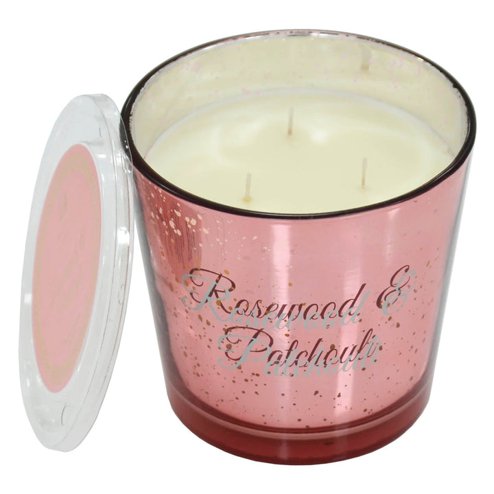 Baltus Large Scented Candle Metallic Holder 3 Wick 45 Hours Rosewood &amp; Patchouli