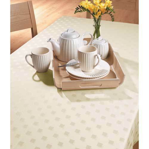 Fine Damask Table Runner Ivory Squares Design 31cm x 228cm