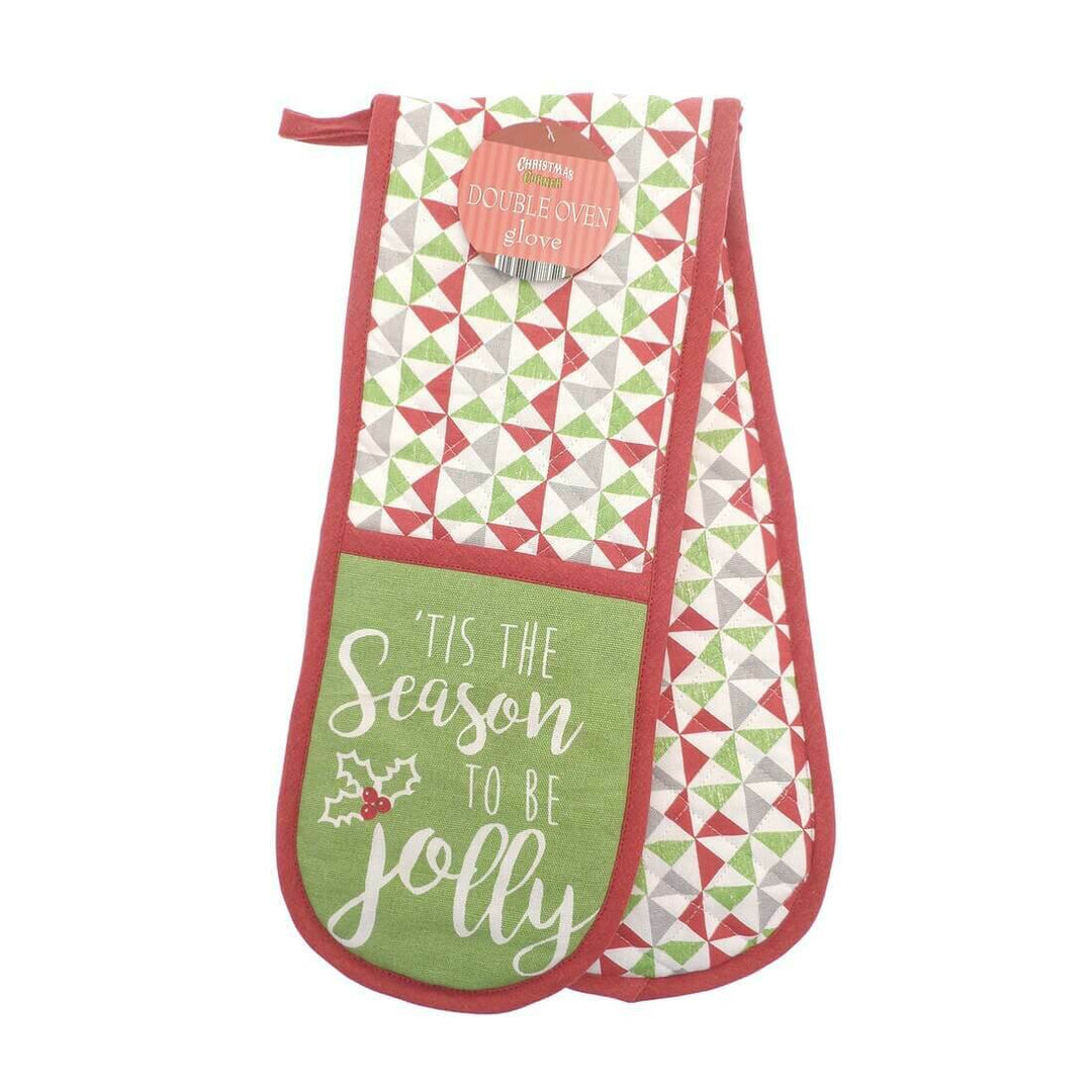 Tis The Season Double Oven Glove Mitt Christmas Kitchen Accessory
