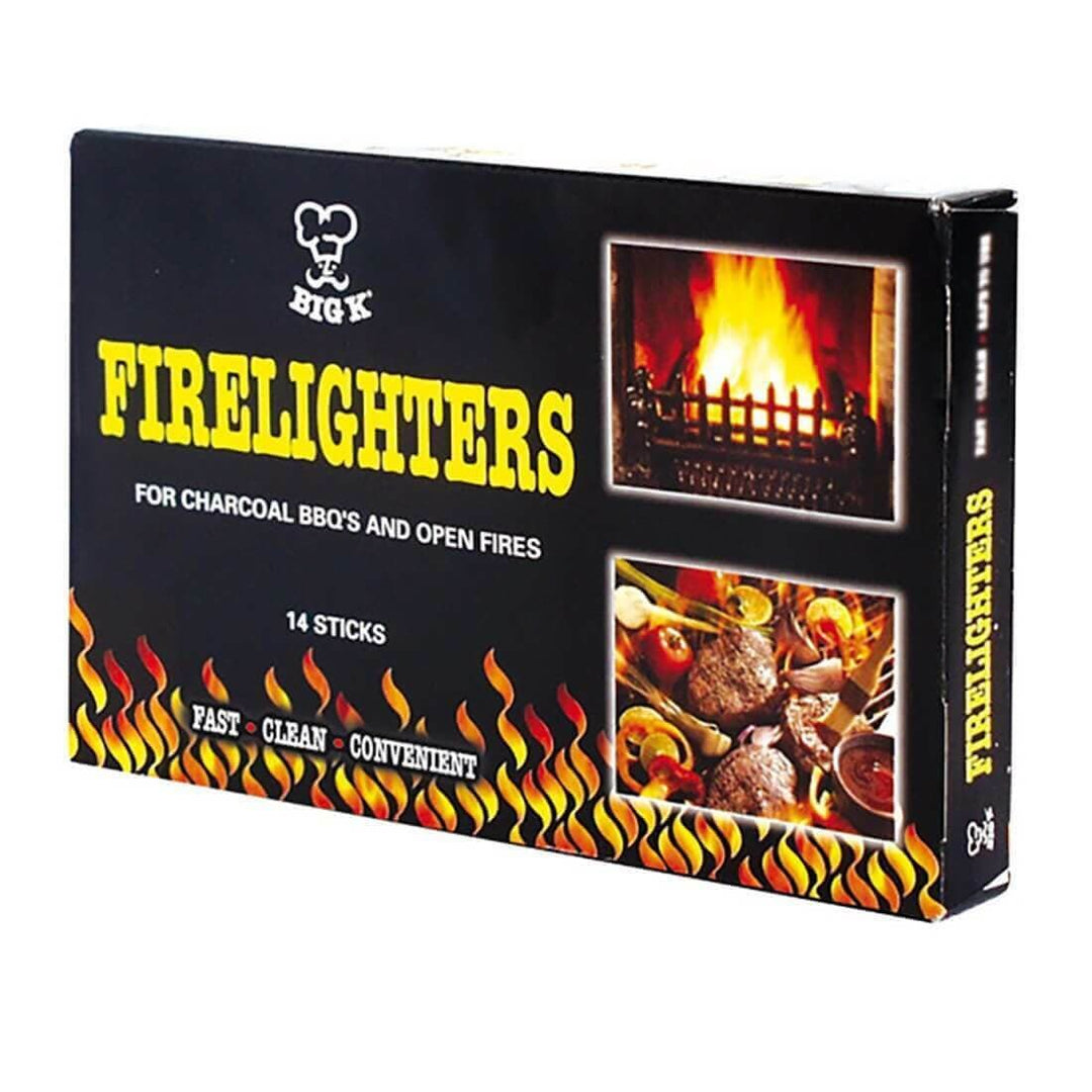 Big K Firelighters 14 Sticks Lighting Blocks BBQ Fire Pit