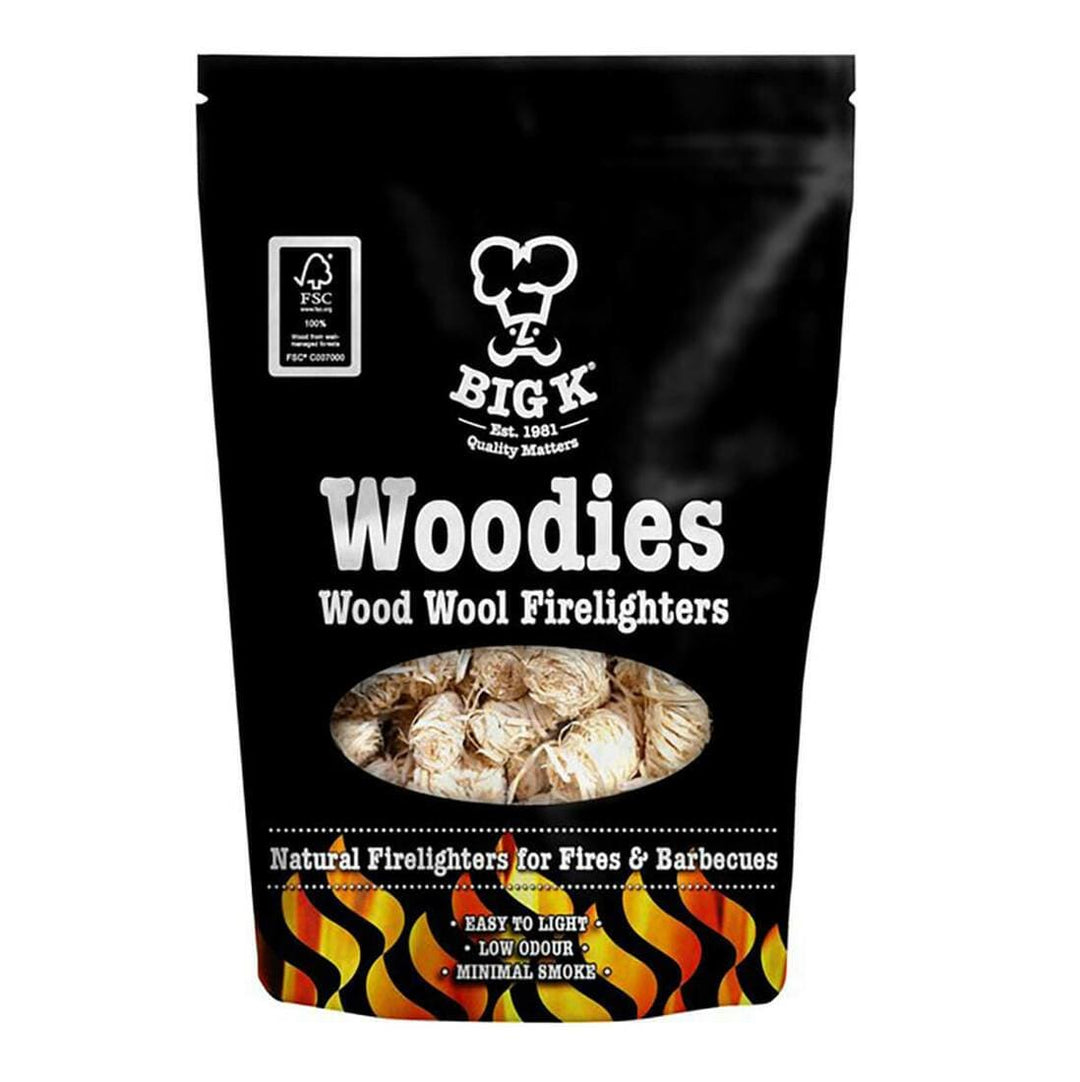 Big K Woodies Wood Wool Firelighters Natural BBQ Starter 300g