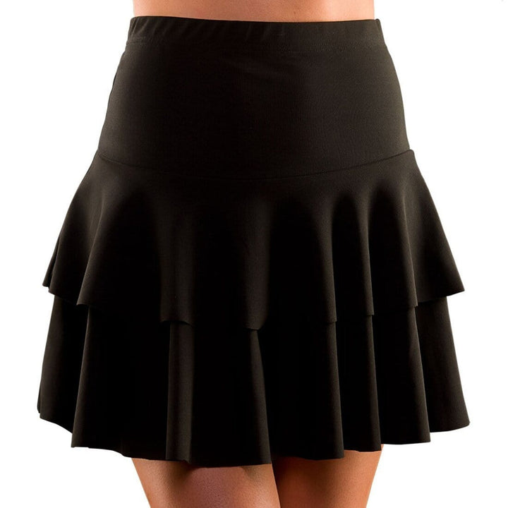 80s Ra Ra Skirt Fancy Dress Costume Halloween Dance Disco Black / S