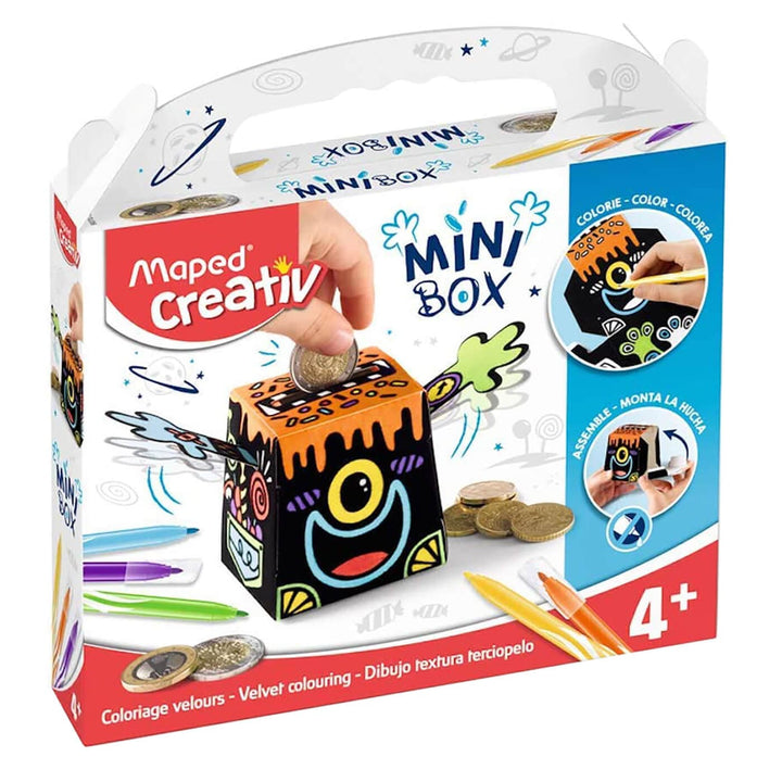 Build &amp; Colour Mini Velvet Money Box Maped Creativ 7cm Age 4+