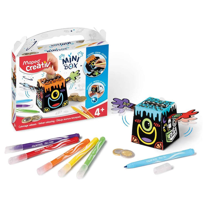 Build &amp; Colour Mini Velvet Money Box Maped Creativ 7cm Age 4+