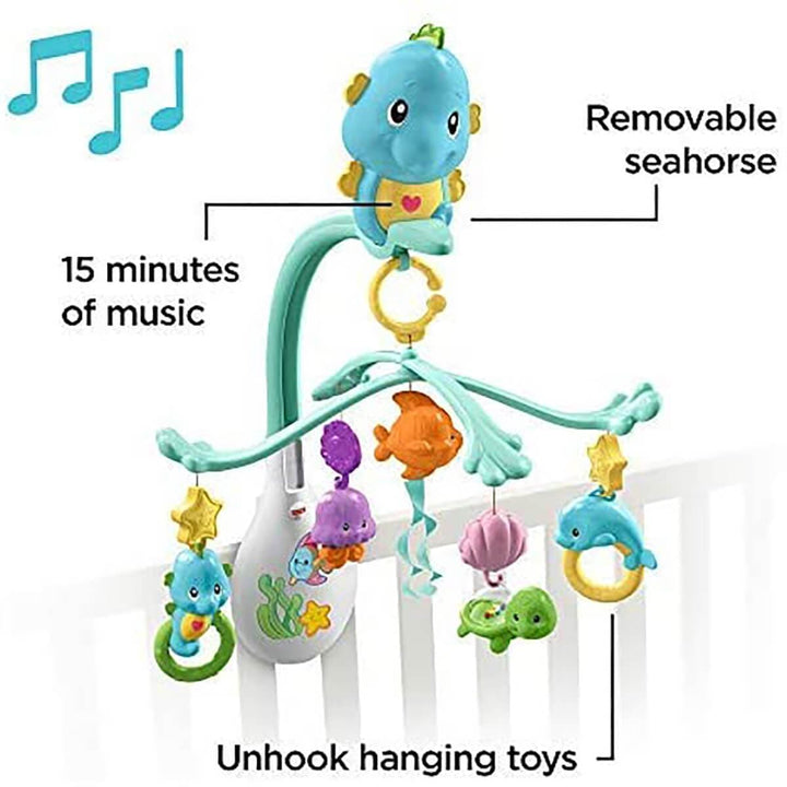 Fisher Price Soothe & Play Seahorse Mobile Music Rattle Toys