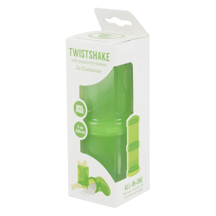 Twistshake 2 x 3oz 100ml Snack &amp; Formula Containers Green