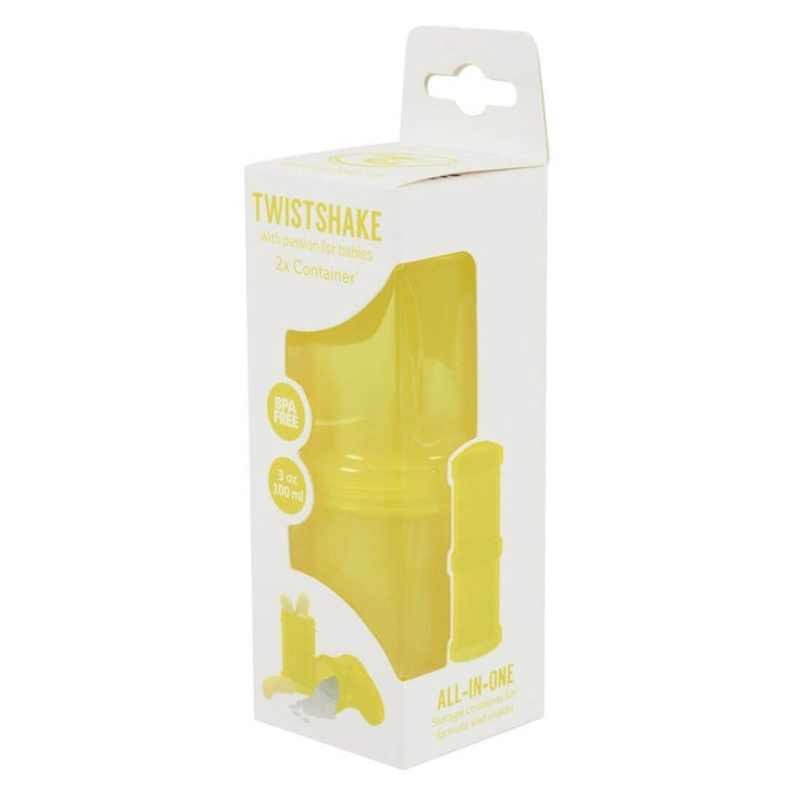 Twistshake 2 x 3oz 100ml Snack &amp; Formula Containers Yellow