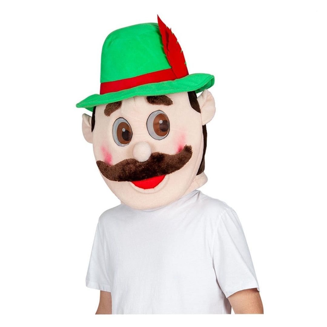 Jumbo Bavarian Guy Head Padded Mask Mascot Fancy Dress Adult