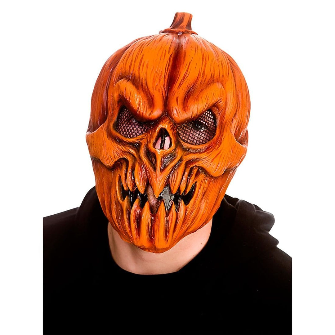 Killer Pumpkin Latex Mask Orange Food Face Adults Halloween
