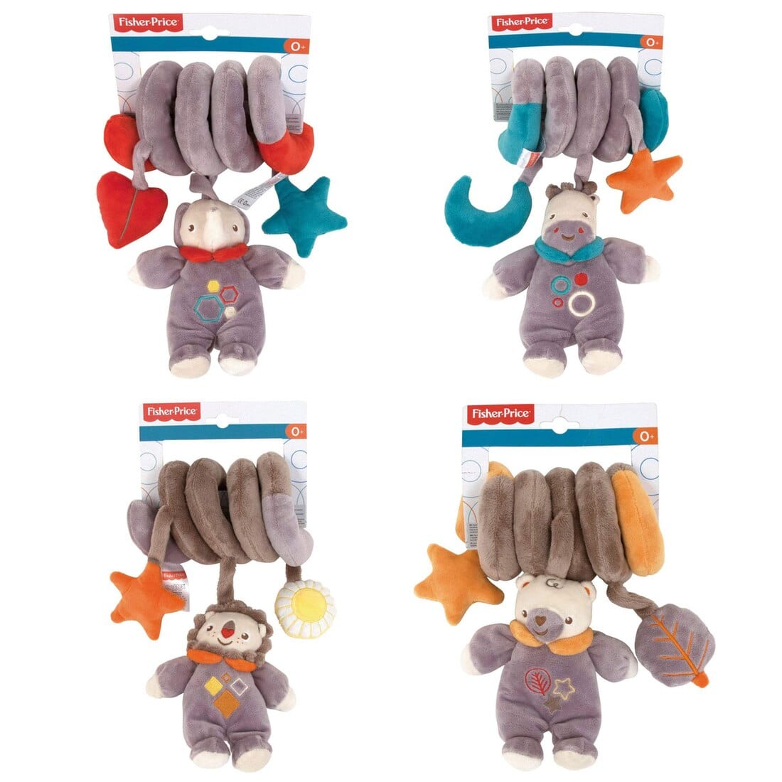 Fisher Price Plush Animal Activity Spiral Baby Toy 32cm XS Stock