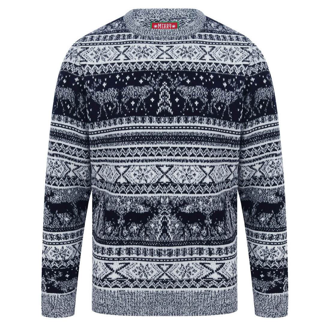 Mens reindeer christmas sweater deals