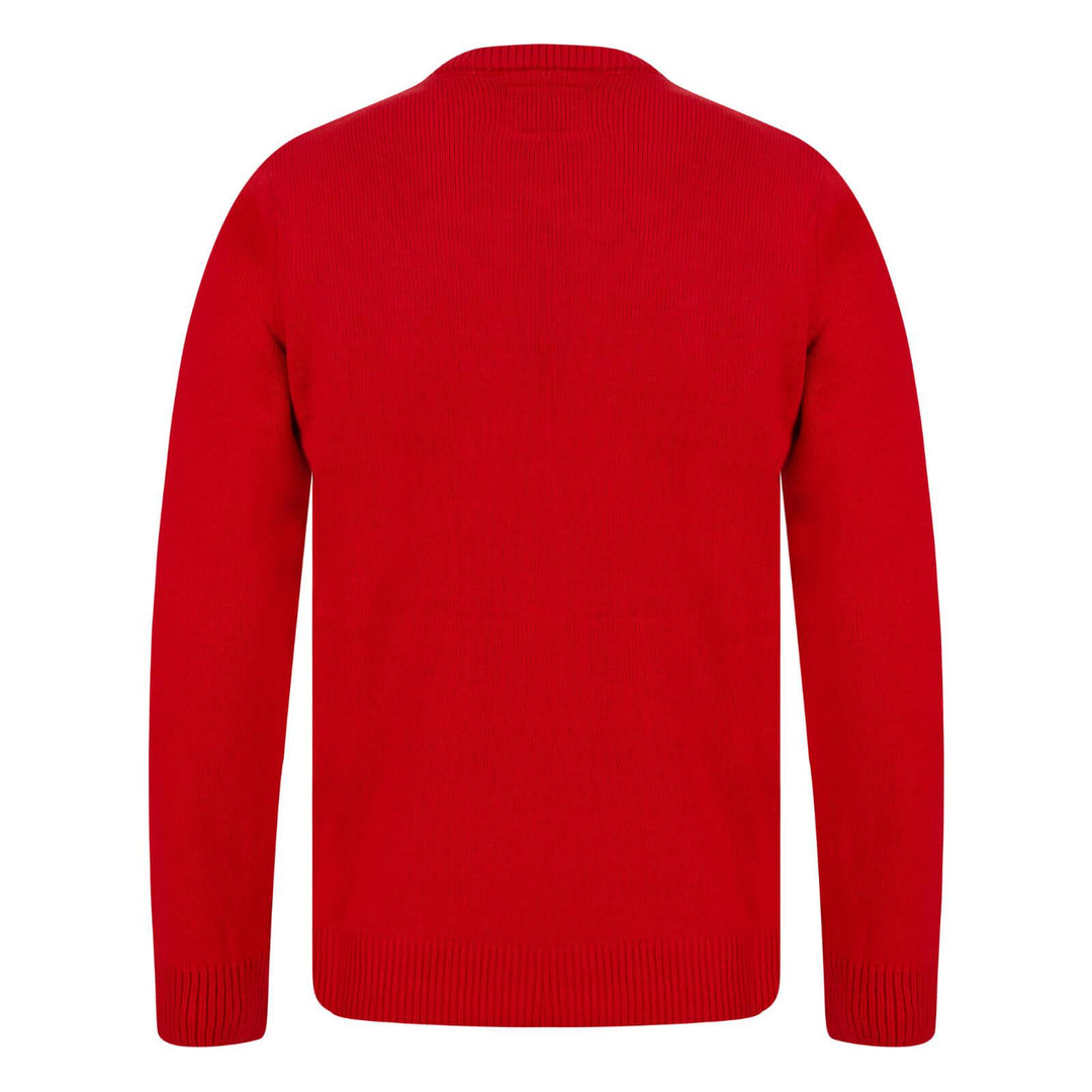 Mens Classic Rudolph Faux Fur Christmas Jumper 3D Pom Pom