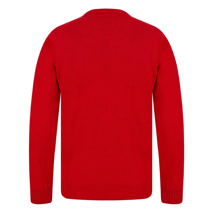 Mens Classic Rudolph Faux Fur Christmas Jumper 3D Pom Pom