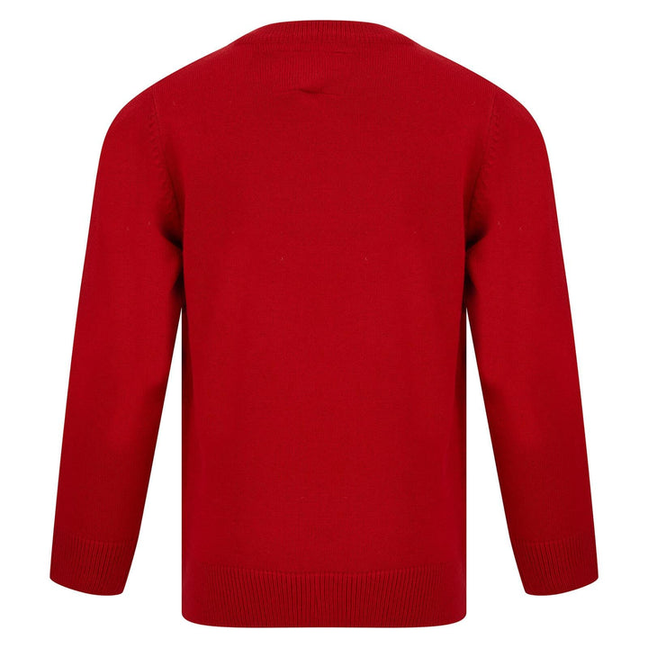 Kids Happy Reindeer Christmas Jumper Snow Rudolph Red Black