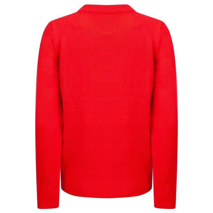 Ladies Christmas Jumper Polar Bear Ice Skating Red
