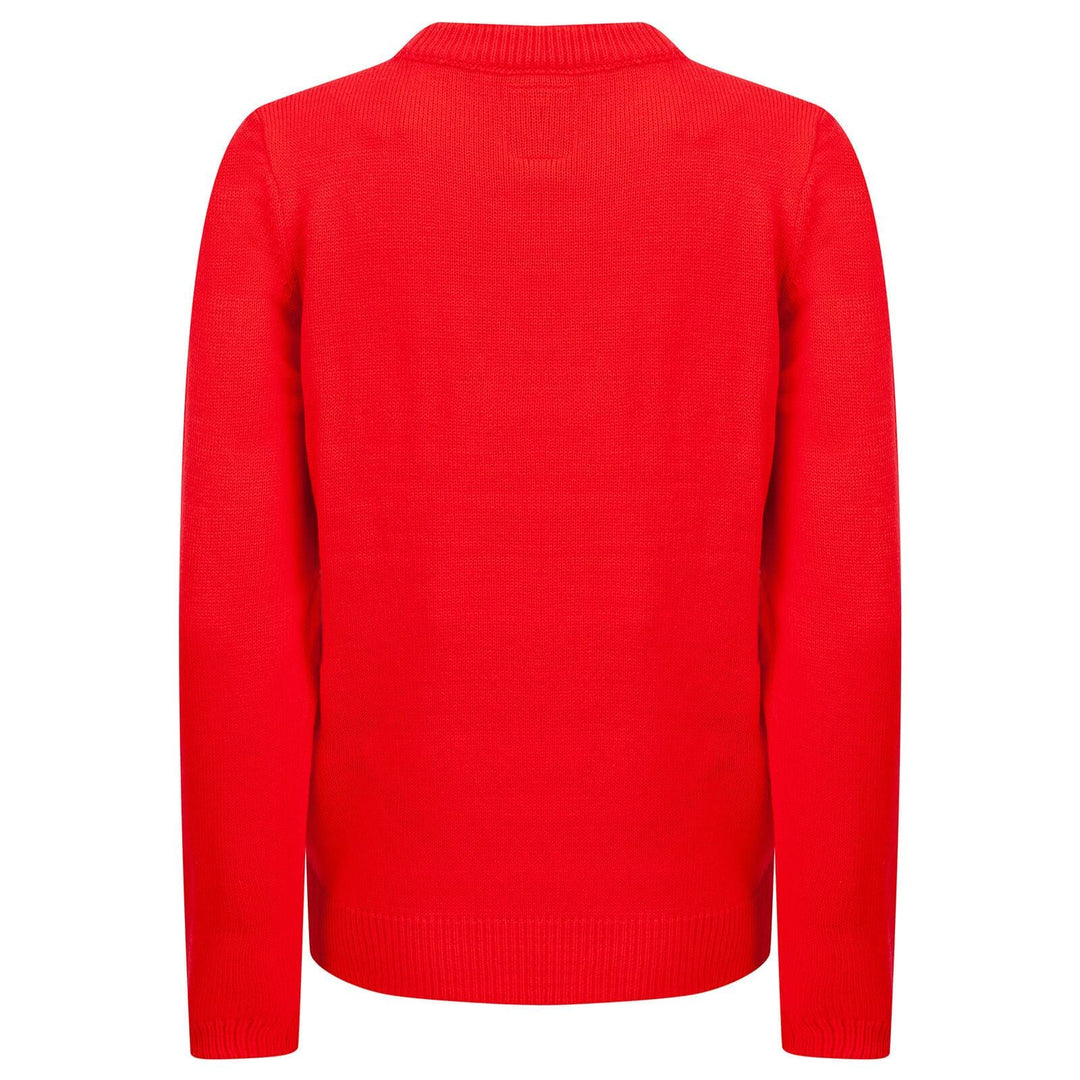Ladies Christmas Jumper Polar Bear Ice Skating Red
