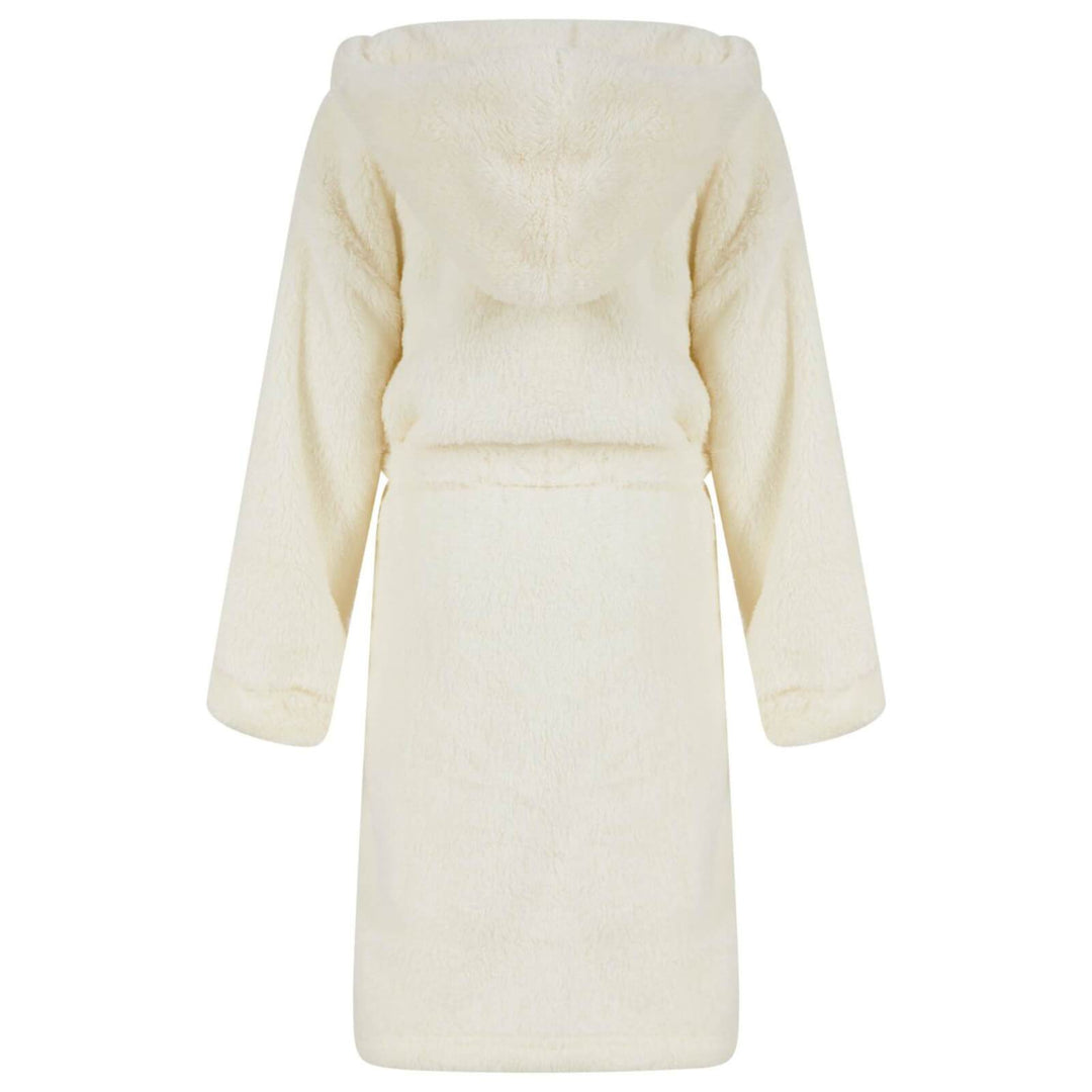 Girls Fleece Hooded Dressing Gown Tokyo Laundry Pink Ecru