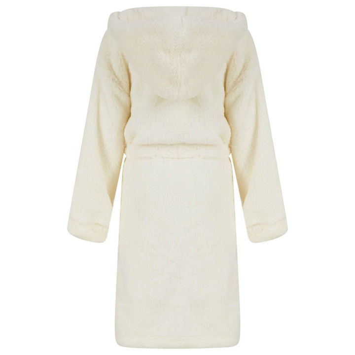 Girls Fleece Hooded Dressing Gown Tokyo Laundry Pink Ecru