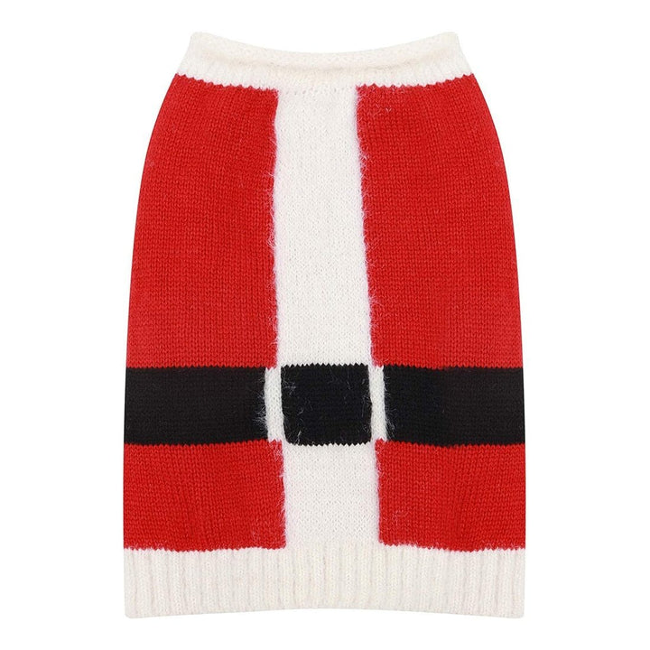 Dog Christmas Jumper Knitted Santa Claus Coat Jacket One Size