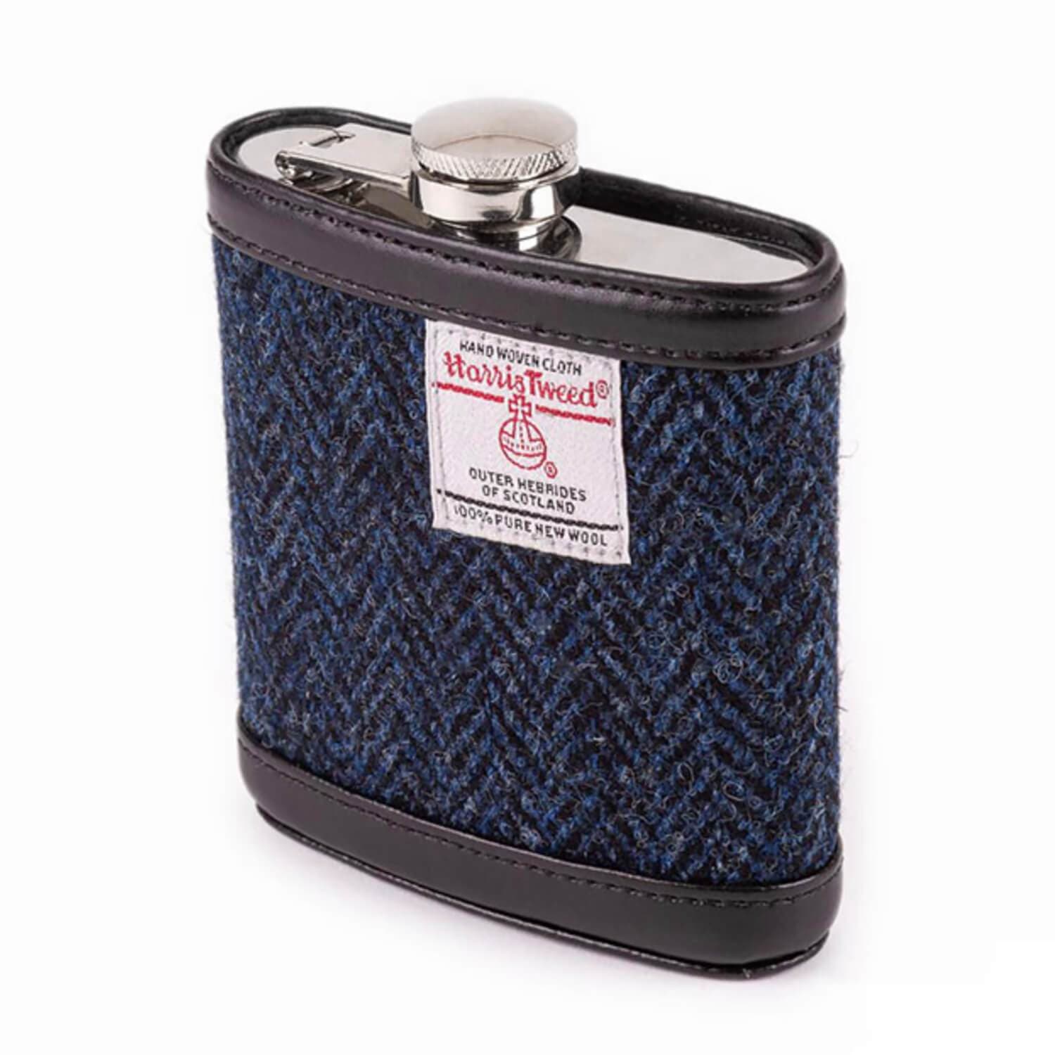 Buy Harris Tweed Hip Flask Herringbone Stainless Steel | XS Stock