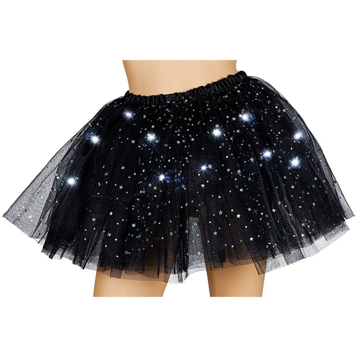 Light Up Sparkle Tutu LED Ballet Skirt Fancy Dress One Size Black