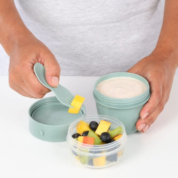 Sistema Renew Snack Capsule With Spork 2 Compartments 515ml