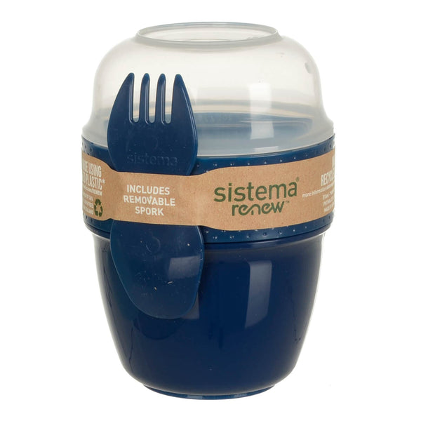 Sistema Renew Snack Capsule With Spork 2 Compartments 515ml