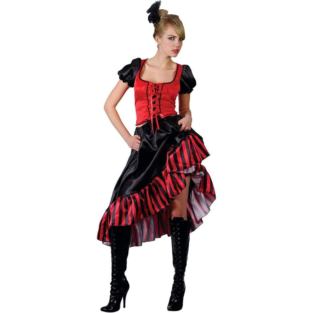Womens Can Can Saloon Girl Fancy Dress Halloween Costume L (UK 18-20)