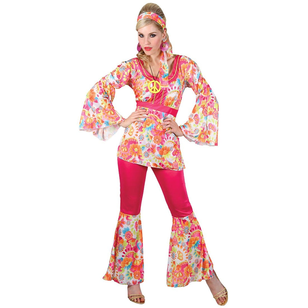 Womens Hippie Honey Party Fancy Dress Halloween Costume L (UK 18-20)
