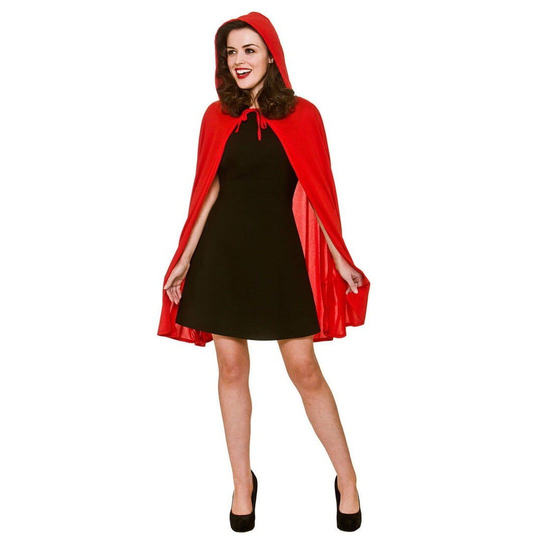 Womens Little Red Riding Hooded Cape Halloween Costume One Size