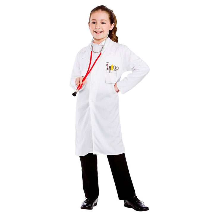 Kids Doctors White Lab Coat Fancy Dress Halloween Costume M (5-7 years)