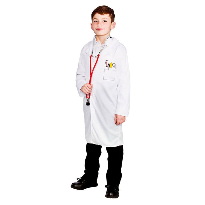 Kids Doctors White Lab Coat Fancy Dress Halloween Costume L (8-10 years)