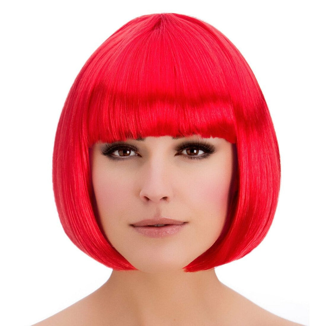 Womens Diva Short Red Wig With Fringe Halloween Accessory