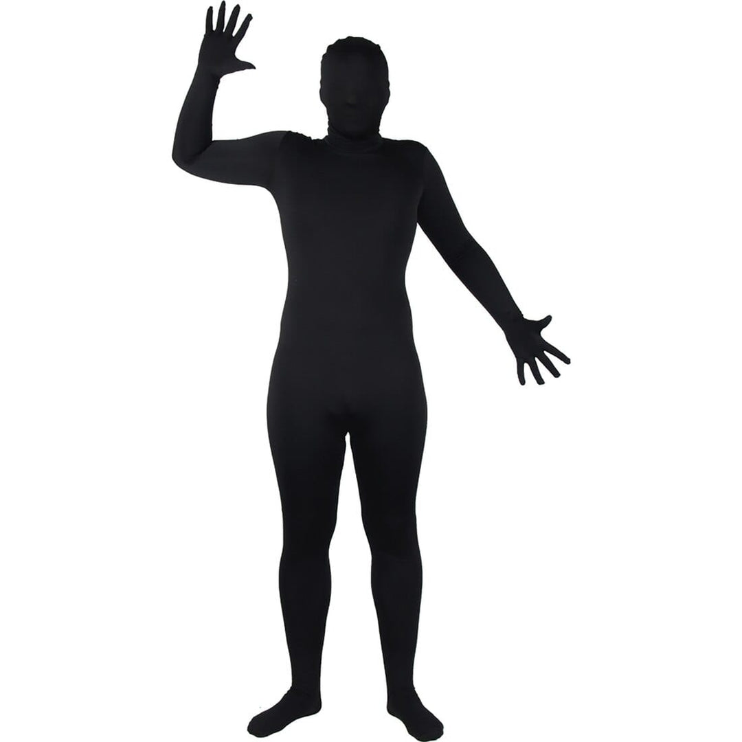 Skinz Black Lycra Stretch Spandex Complete Body Suit Halloween Costume L