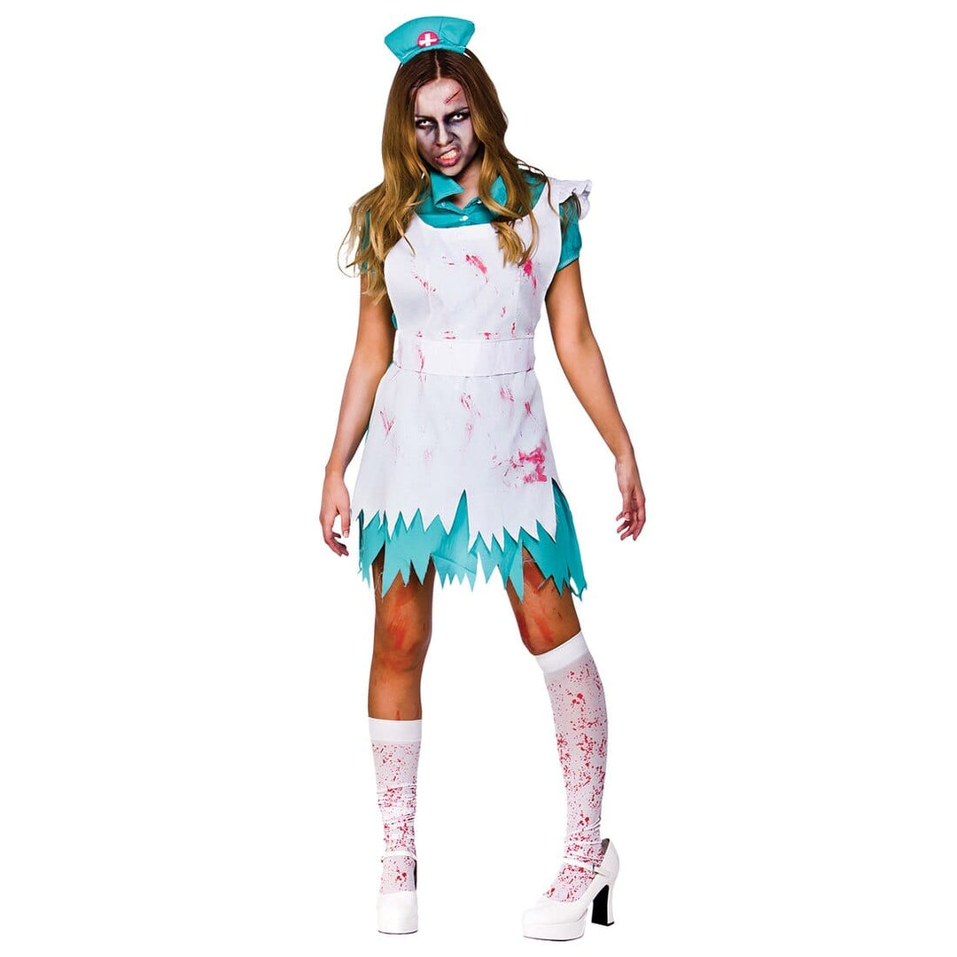 Womens Bloodthirsty Nurse Halloween Costume Fancy Dress L (UK 18-20)