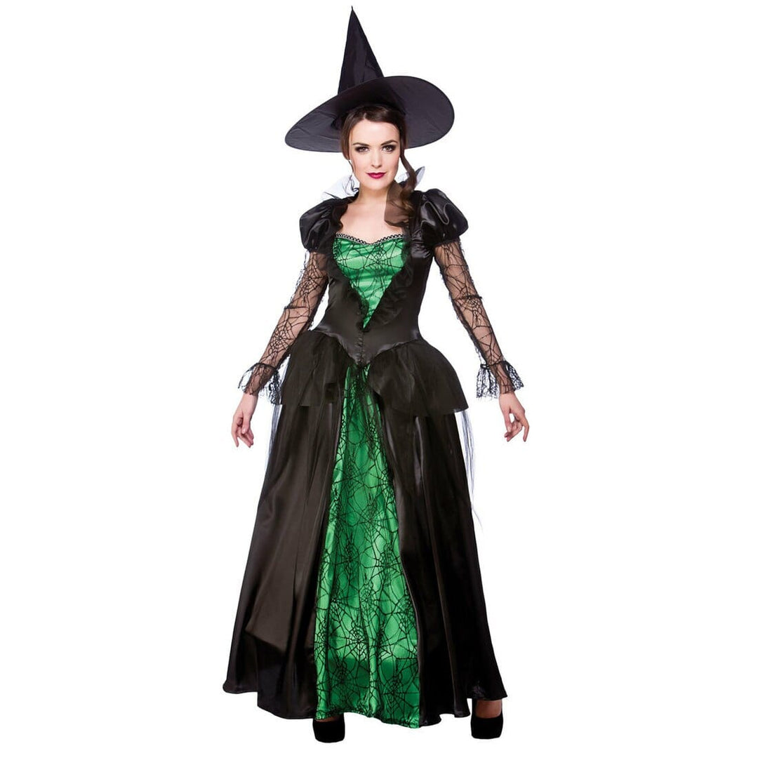 Womens Emerald Green Witch Queen Halloween Party Costume L (UK 18-20)